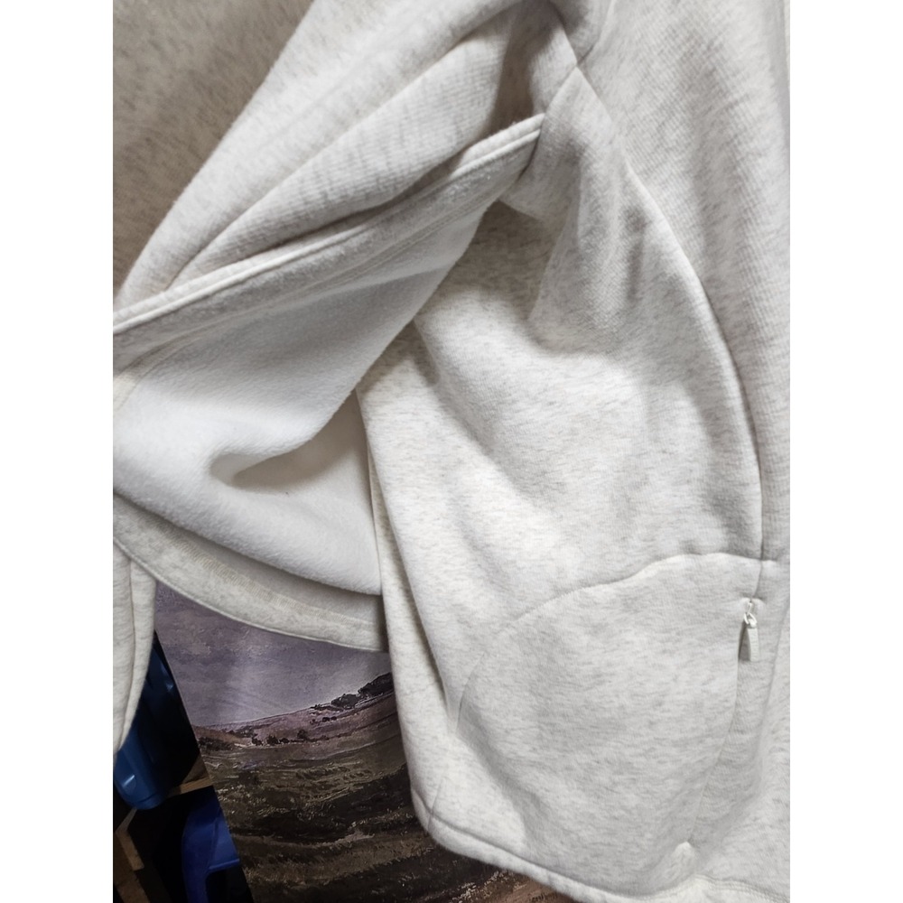 Athleta Women XL Beige Karma Sweatshirt Pullover Tunic Top Jacket Shirt - Picture 8 of 11